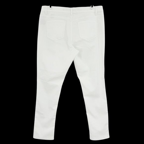 Wax Jean Women's White Stretch Mid Rise Distressed Skinny Denim Jeans Size 18 - Picture 2 of 11